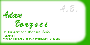 adam borzsei business card